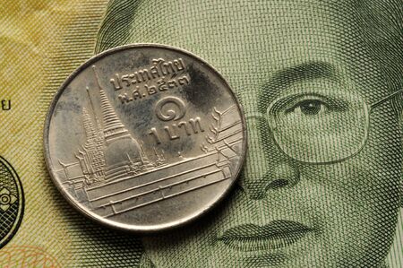 Close up on Thai currencyの写真素材