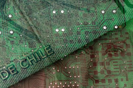 Banknotes of Chile with printed circuitの写真素材