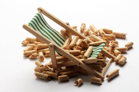 Close up on wood pellets