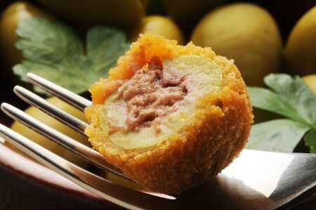 Close up on Olive Ascoliの写真素材