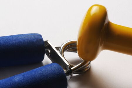 Gym equipment on the white background