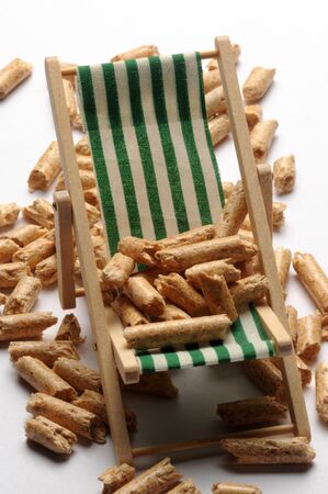 Close up on wood pelletsの写真素材