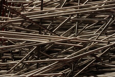 Close up on the background of steel pinsの写真素材