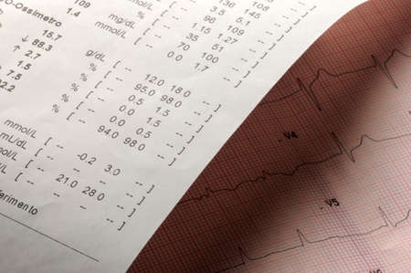 Close up on health analysis chart