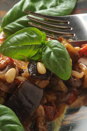 Close up on Sicilian caponataの写真素材