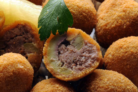 Close up on Olive Ascoli Marcheの写真素材