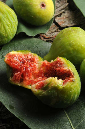 Close up on open ripe figs