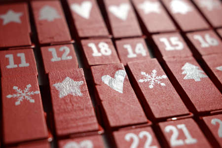 Close up on advent calendar.