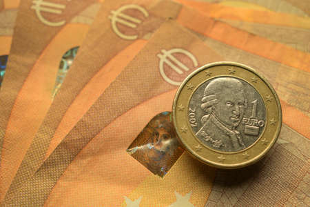 Close up on austrian euro.