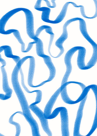 Hand drawn blue abstract shapes made with pencil watercolor digital background