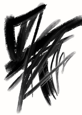 Bold acrylic watercolour charcoal ink hand drawn illustrationの写真素材