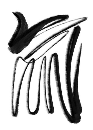 Bold acrylic watercolour charcoal ink hand drawn illustrationの写真素材