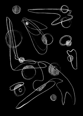 Hand-drawn geometric original pencil pattern illustrationの写真素材