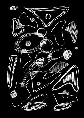 Hand-drawn geometric original pencil pattern illustrationの写真素材