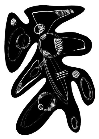 Hand-drawn geometric original pencil pattern illustrationの写真素材