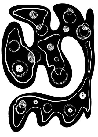 Hand-drawn geometric original pencil pattern illustrationの写真素材