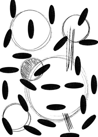 Hand-drawn original pencil pattern background elements and shapesの写真素材