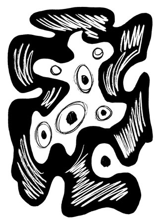 Hand-drawn geometric original pencil pattern illustrationの写真素材
