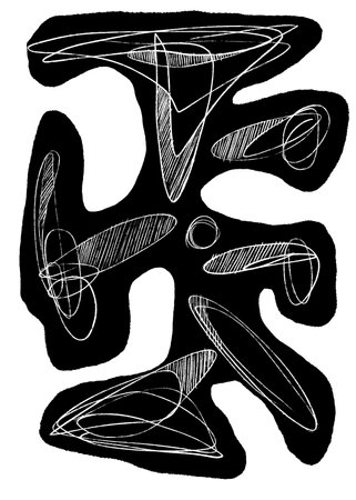 Hand-drawn geometric original pencil pattern illustrationの写真素材