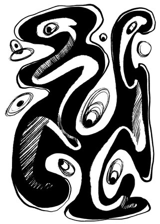Hand-drawn geometric original pencil pattern illustrationの写真素材