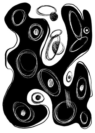 Hand-drawn geometric original pencil pattern illustrationの写真素材