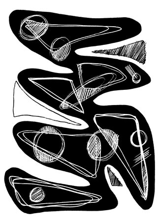 Hand-drawn geometric original pencil pattern illustrationの写真素材