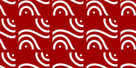 Simple geometrical white seamless pattern and colourful background printの写真素材