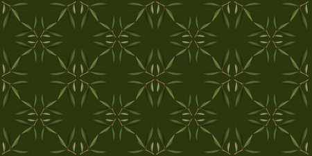 Olive branch with leaves an olives summer spring seamless repeating patternの写真素材