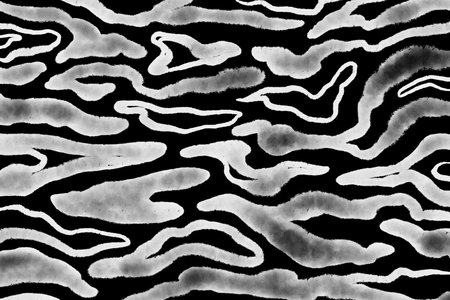 Abstract line zebra animal drawing bold black white pattern surface ornament repeated animalistic...
