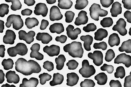 Abstract bubbles giraffe animal drawing bold black white pattern stains ornament dots animalistic skin ink watercolorの写真素材
