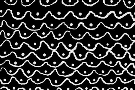 Abstract bubbles snake fish animal drawing bold black white pattern scales ornament dots animalistic...