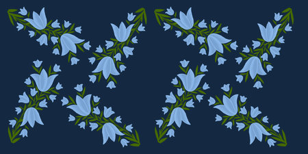 Simple summer flowers doodles, floral design elements print pattern seamless surface pencil hand drawn naive styleの写真素材