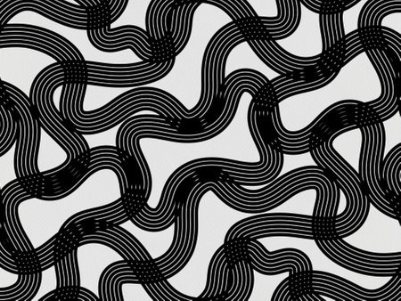 black white circle lines wavy line modern template card paper dot minimalisticの写真素材