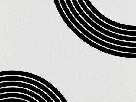 black white line background geometric template paper circle dot minimalistic inkの写真素材