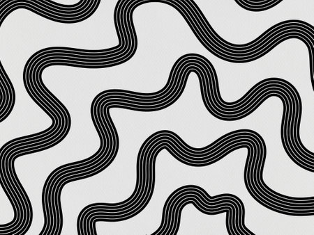 black white circle lines wavy line modern template card paper dot minimalisticの写真素材
