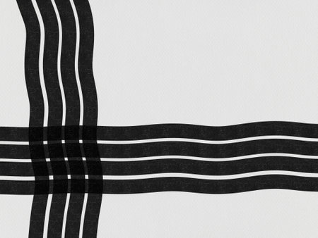 Abstract black white wavy line pattern background geometric design template card element minimalistic vertical horizontalの写真素材