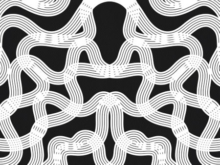 Abstract black white wavy line pattern background geometric design template card element...