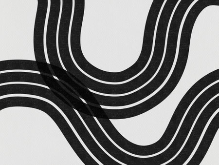 Abstract black white wavy line pattern background geometric design template card element...
