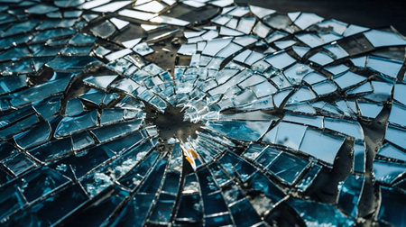 Broken glass. Generative AI. High quality illustrationの素材