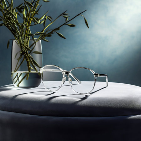 Glasses in Modern Interior Setting. Generative AI. High quality illustrationの素材
