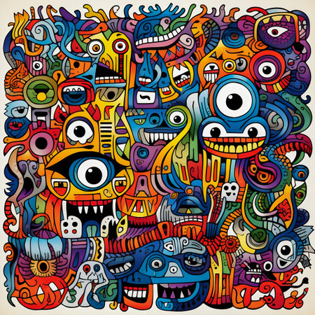 Abstract Colored Pattern of Monster. Generative AI. High quality illustrationの素材