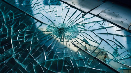 Broken glass. Generative AI. High quality illustrationの素材
