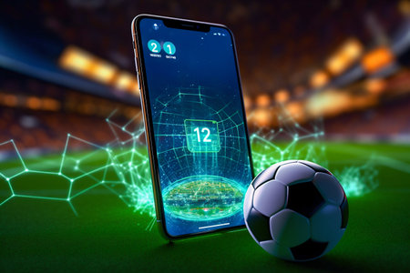 Augmented Reality Soccer Experience. Generative ai. High quality illustrationの素材