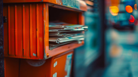 Overfilled Mailbox with Newspapers. Generative ai. High quality illustrationの素材