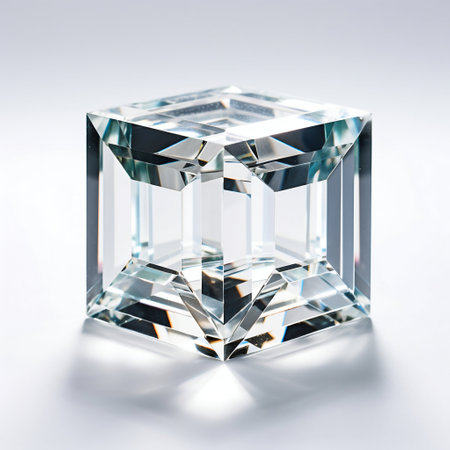 Crystal Prism Refracting Light on a White Background. Generative ai. High quality illustrationの素材