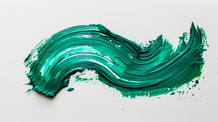 Abstract Artistry: Dynamic Green Paint Stroke. Generative ai. High quality illustrationの素材