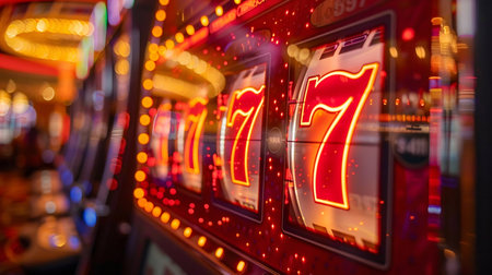 Casino Nights: The Vibrant Energy of Slot Machines. Generative ai. High quality illustrationの素材