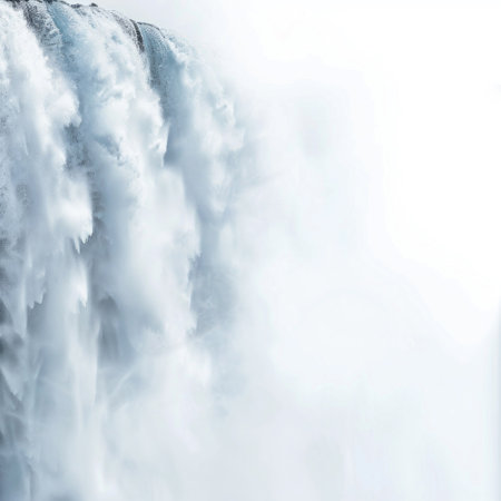 Beautiful Waterfall Cascading on White Background. Generative ai. High quality illustrationの素材
