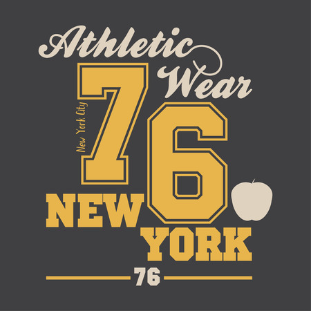 New York City Typography Graphics. Graphic design. Vector illustrationのイラスト素材