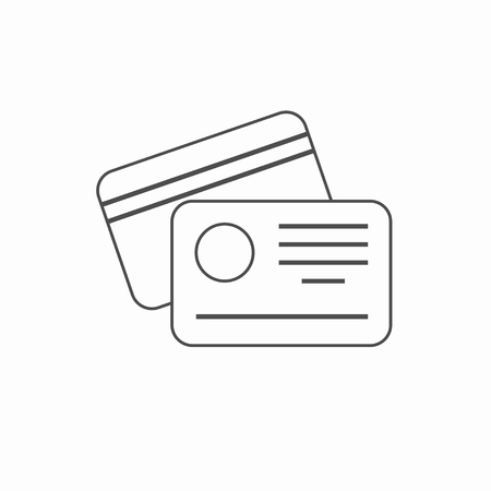Identification card line icon for mobile and web design. Vector illustrationのイラスト素材